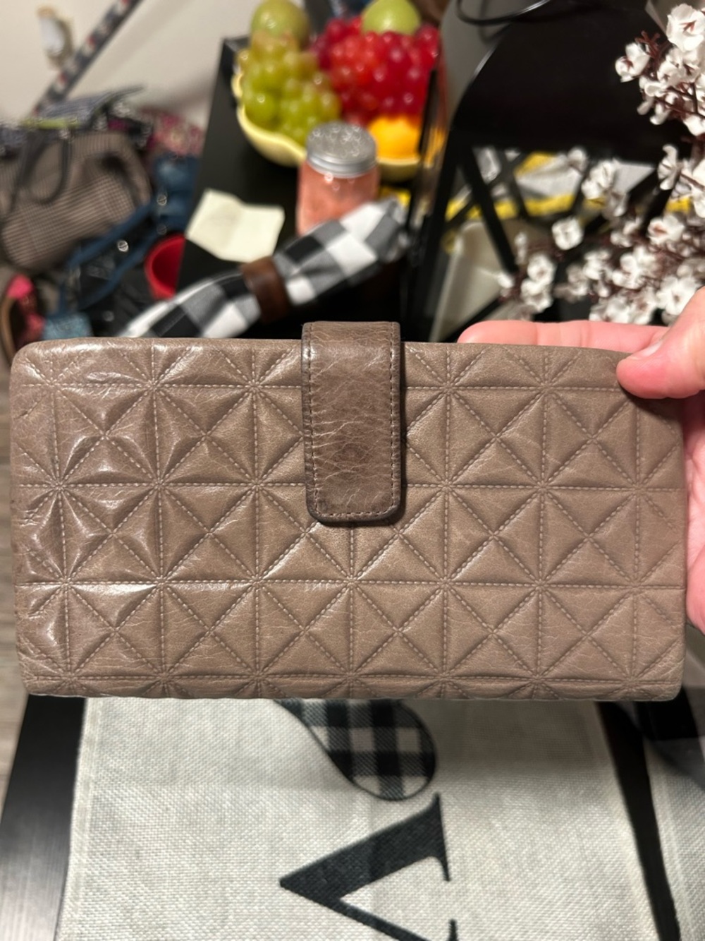 HOBO Taupe Leather Crossbody with Matching Taupe Wallet - Picture 14 of 16